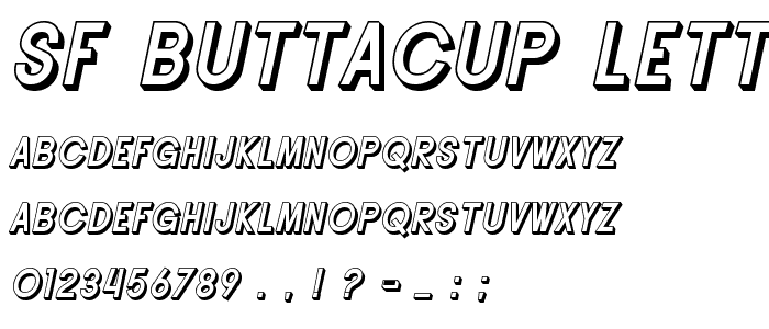 SF Buttacup Lettering Shaded Oblique font